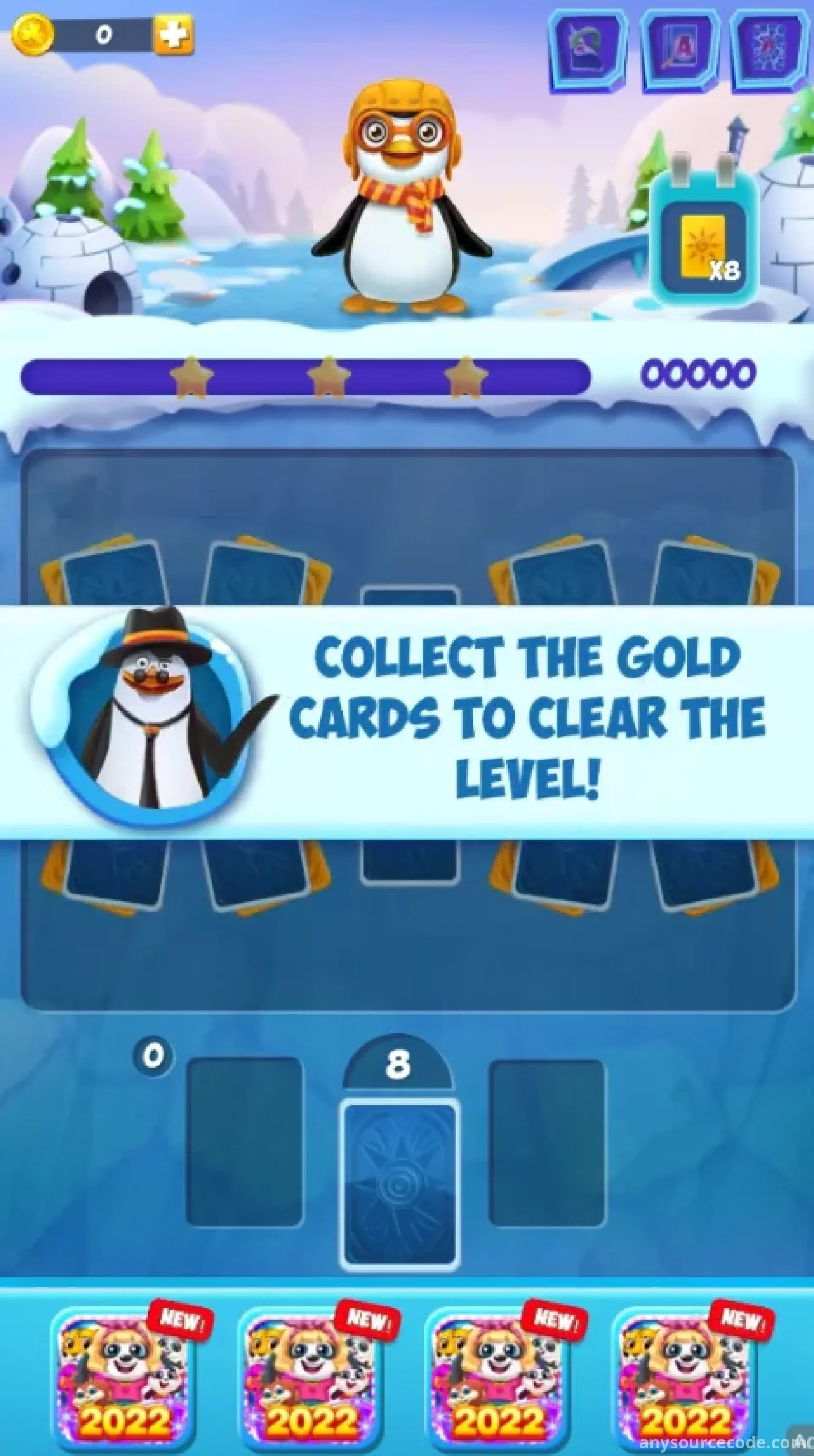 三峰企鹅纸牌游戏