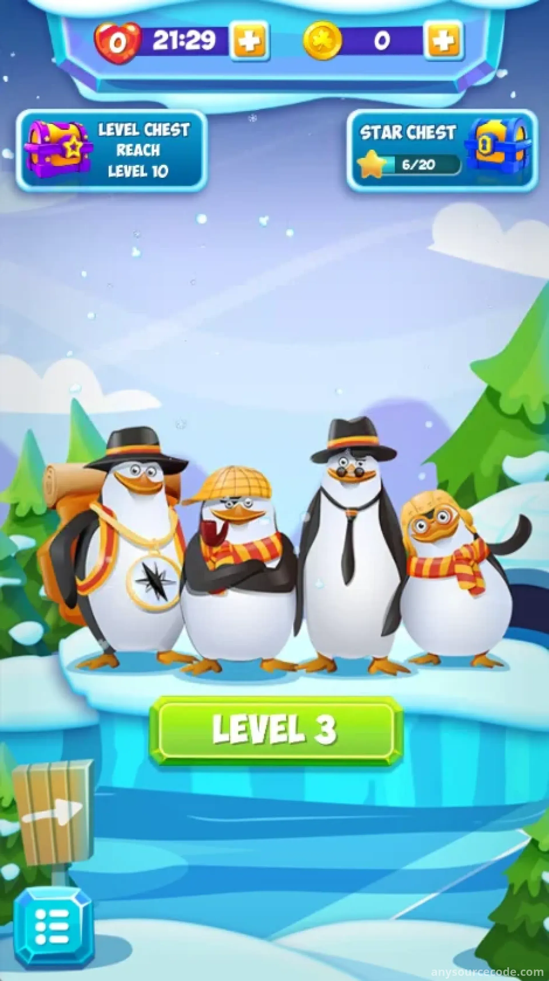 三峰企鹅纸牌游戏