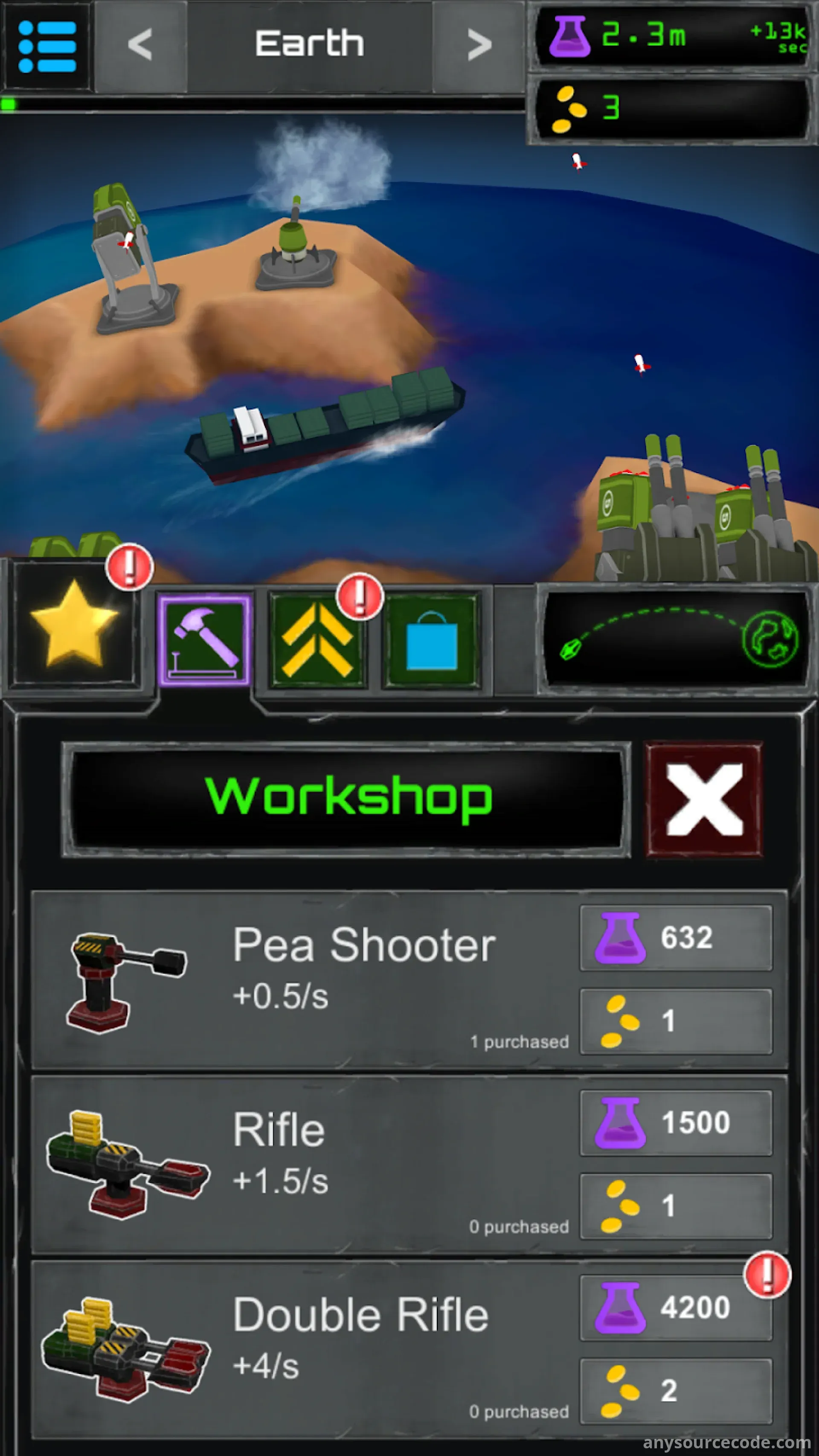 炮塔融合挂机点击游戏