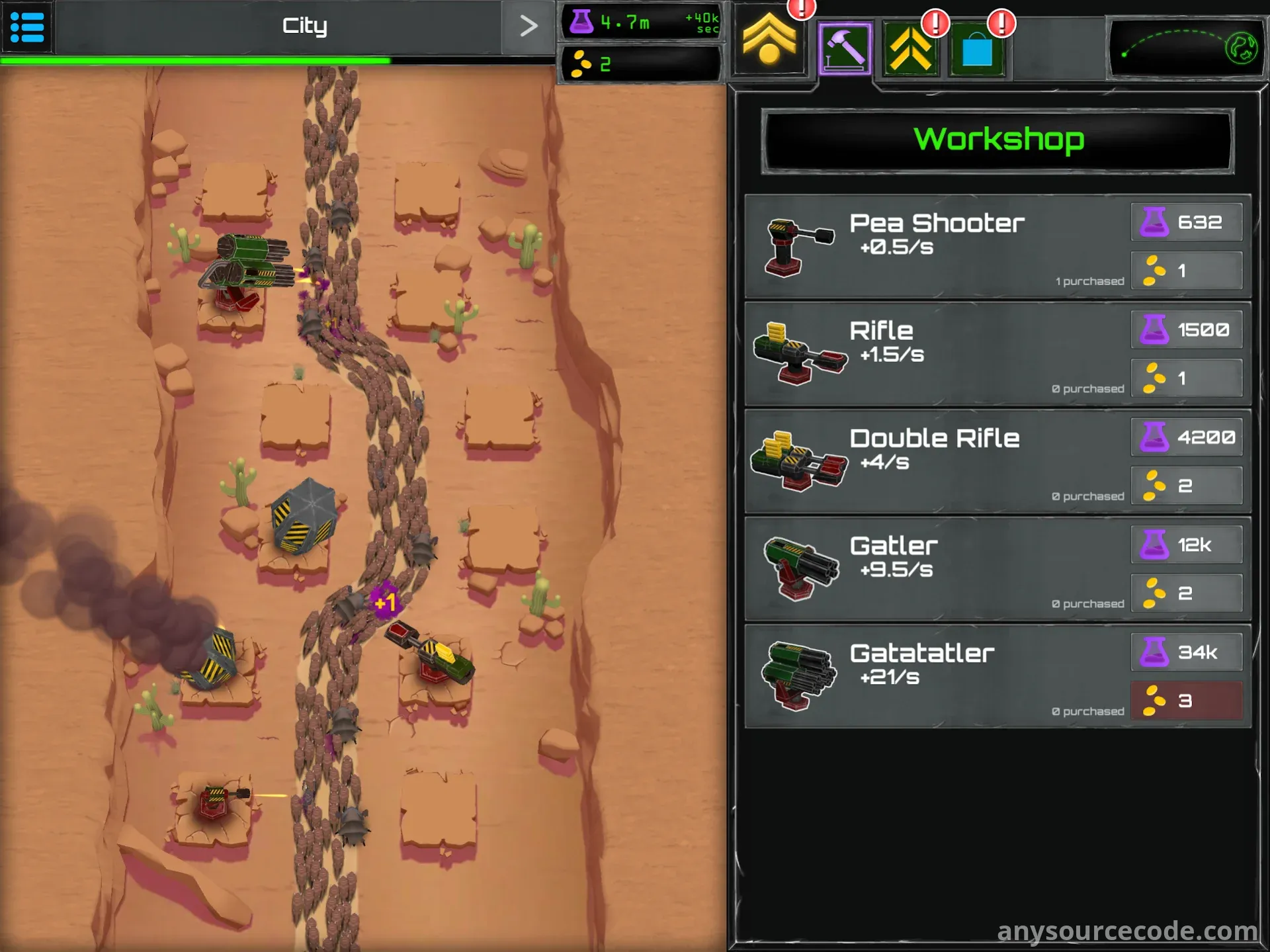 炮塔融合挂机点击游戏