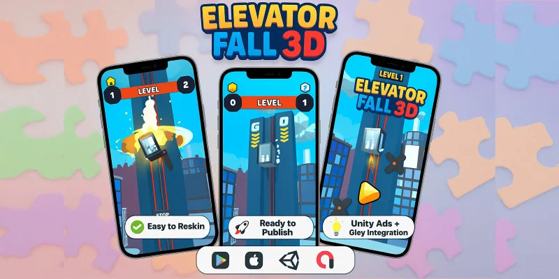 3D电梯坠落超休闲手游