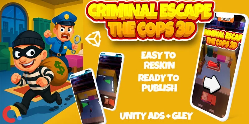 3D休闲手游：罪犯逃脱警察追捕