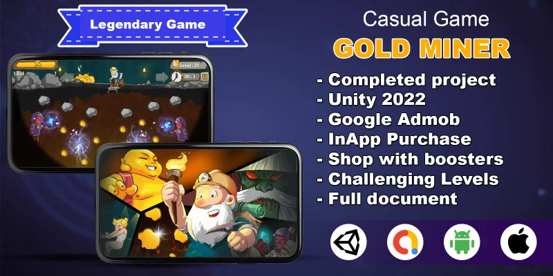 休闲金矿矿工游戏（含Admob广告）