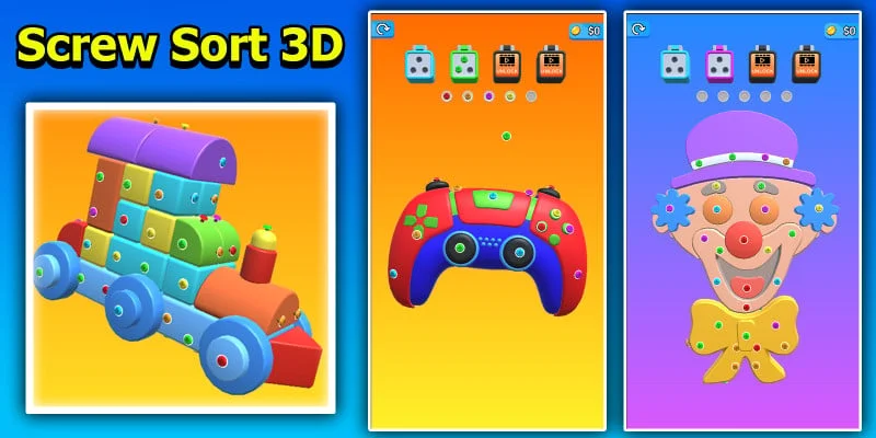 螺丝排序3D益智游戏