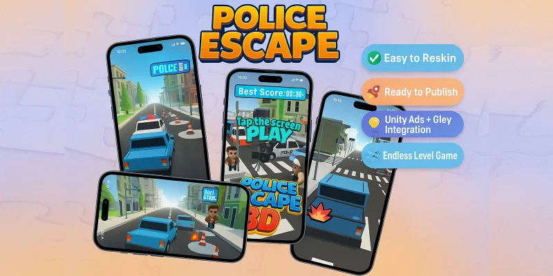 3D警察逃脱超休闲手机游戏