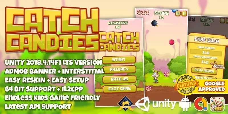 含Admob广告的糖果大抓捕